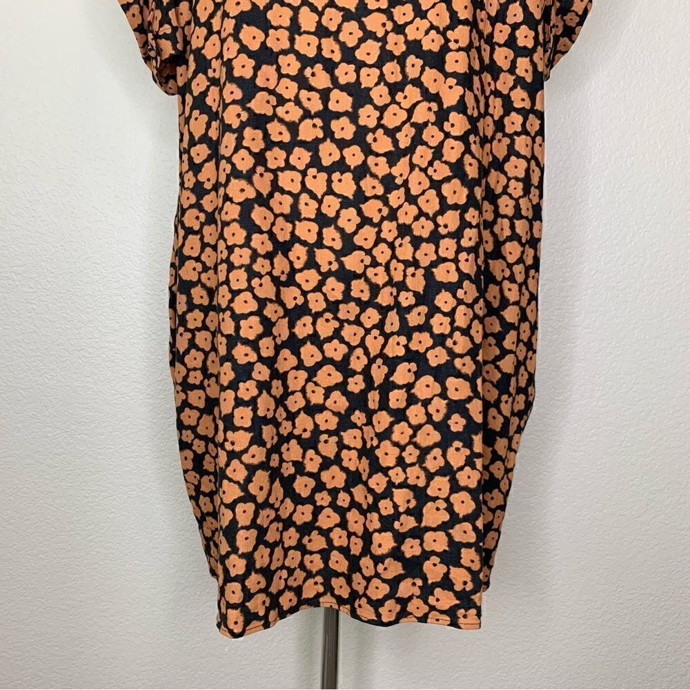 Who What Wear Linen Blend Floral Puff Sleeve Shift Dress, Size XXL - Picture 11 of 13